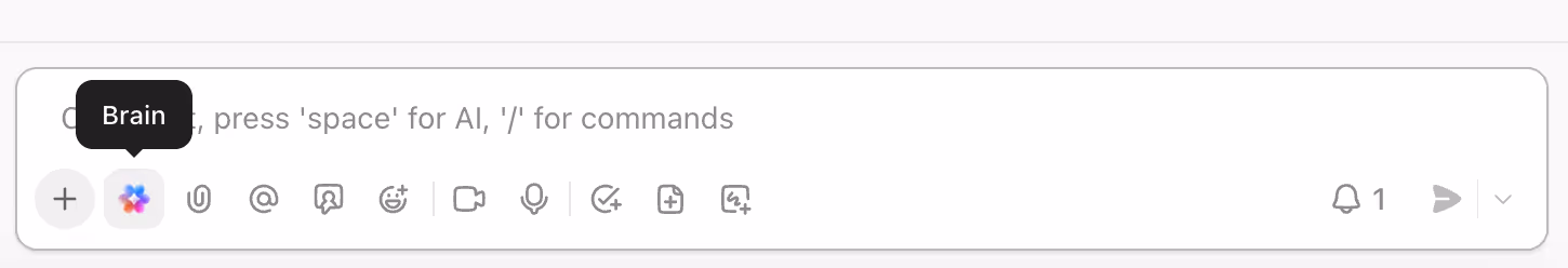 Click the Brain icon to open the writing assistant