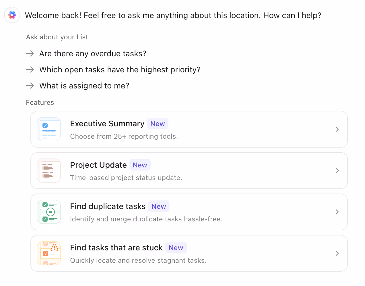 ClickUp AI answering query