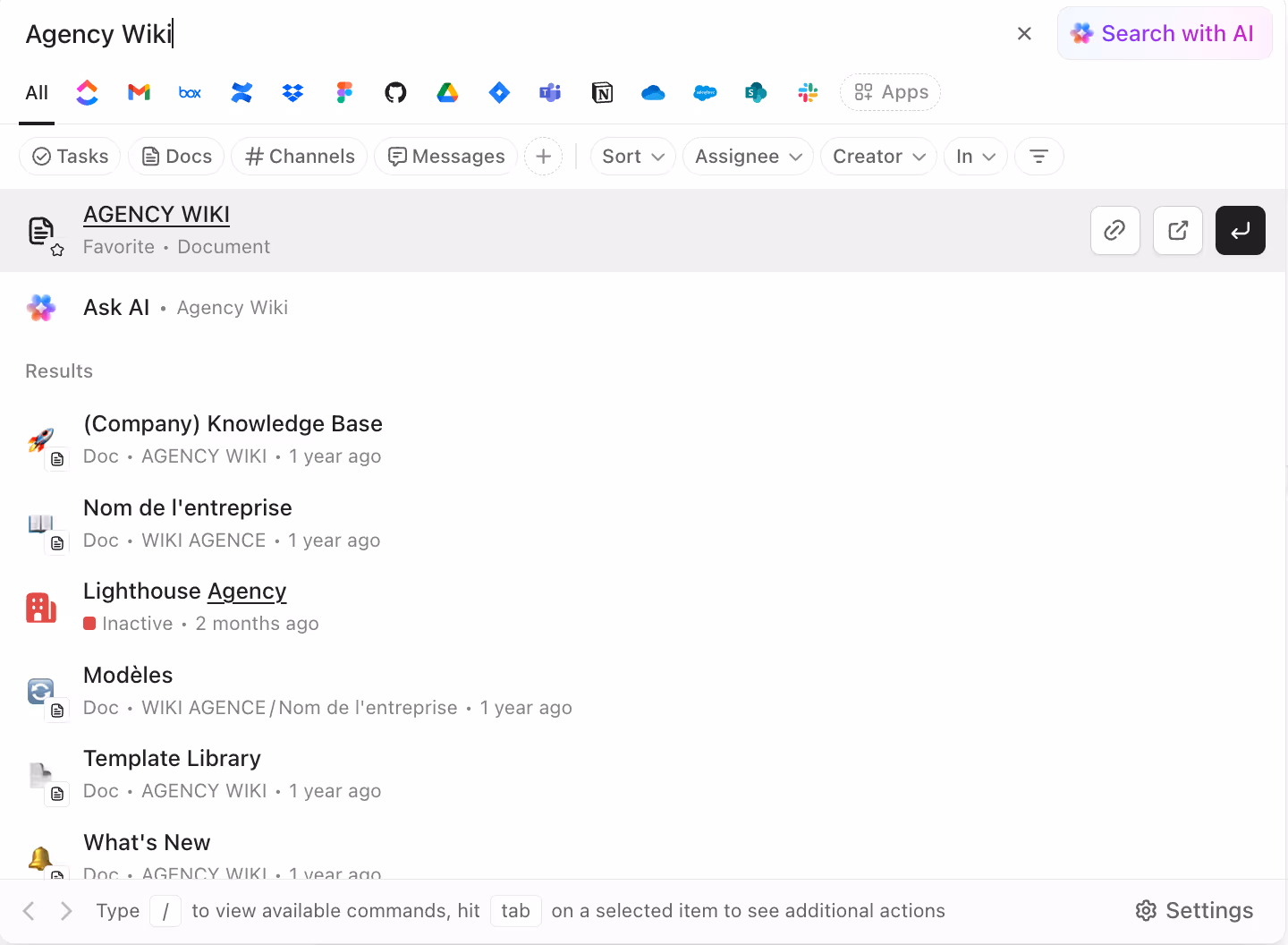 ClickUp Global Search