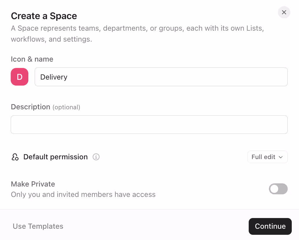 Creating a new space