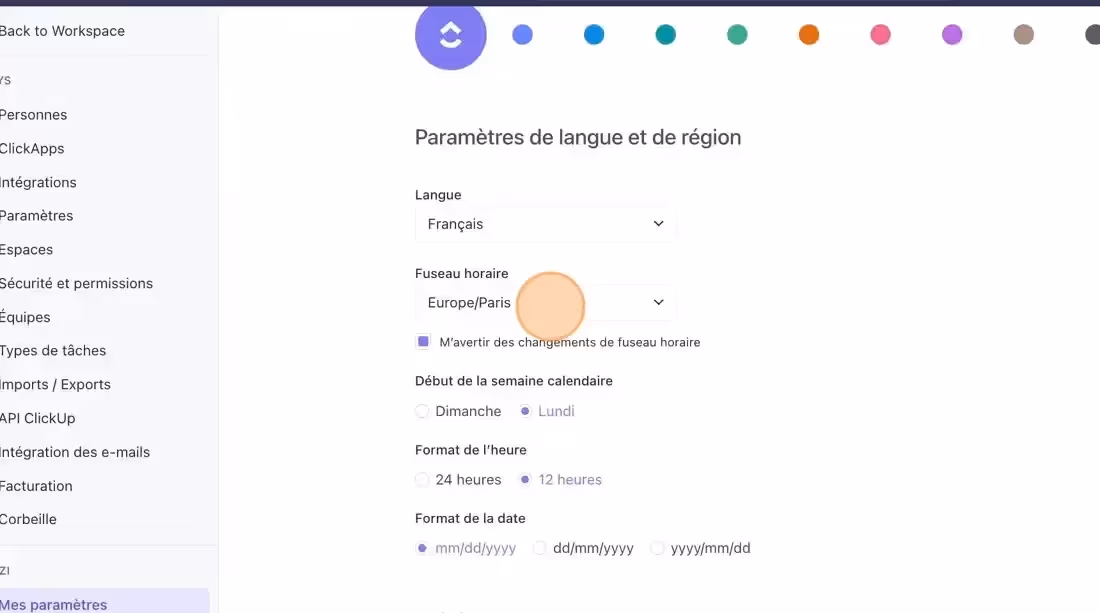 Adapting ClickUp Display to French