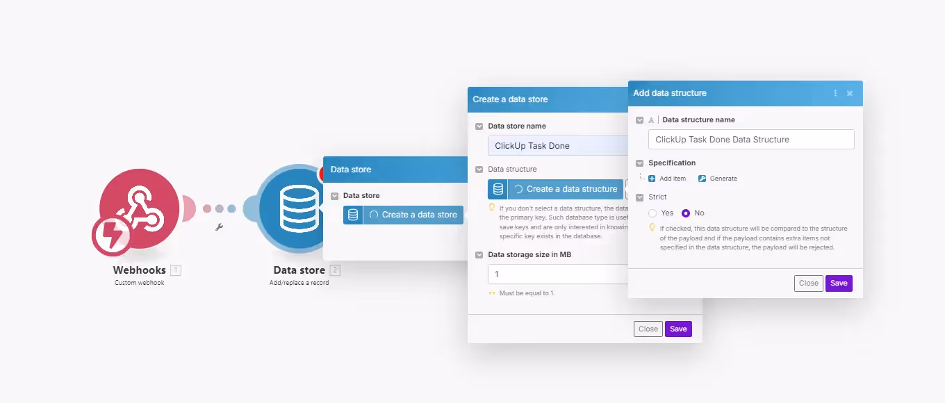 Adding Data Store in Make