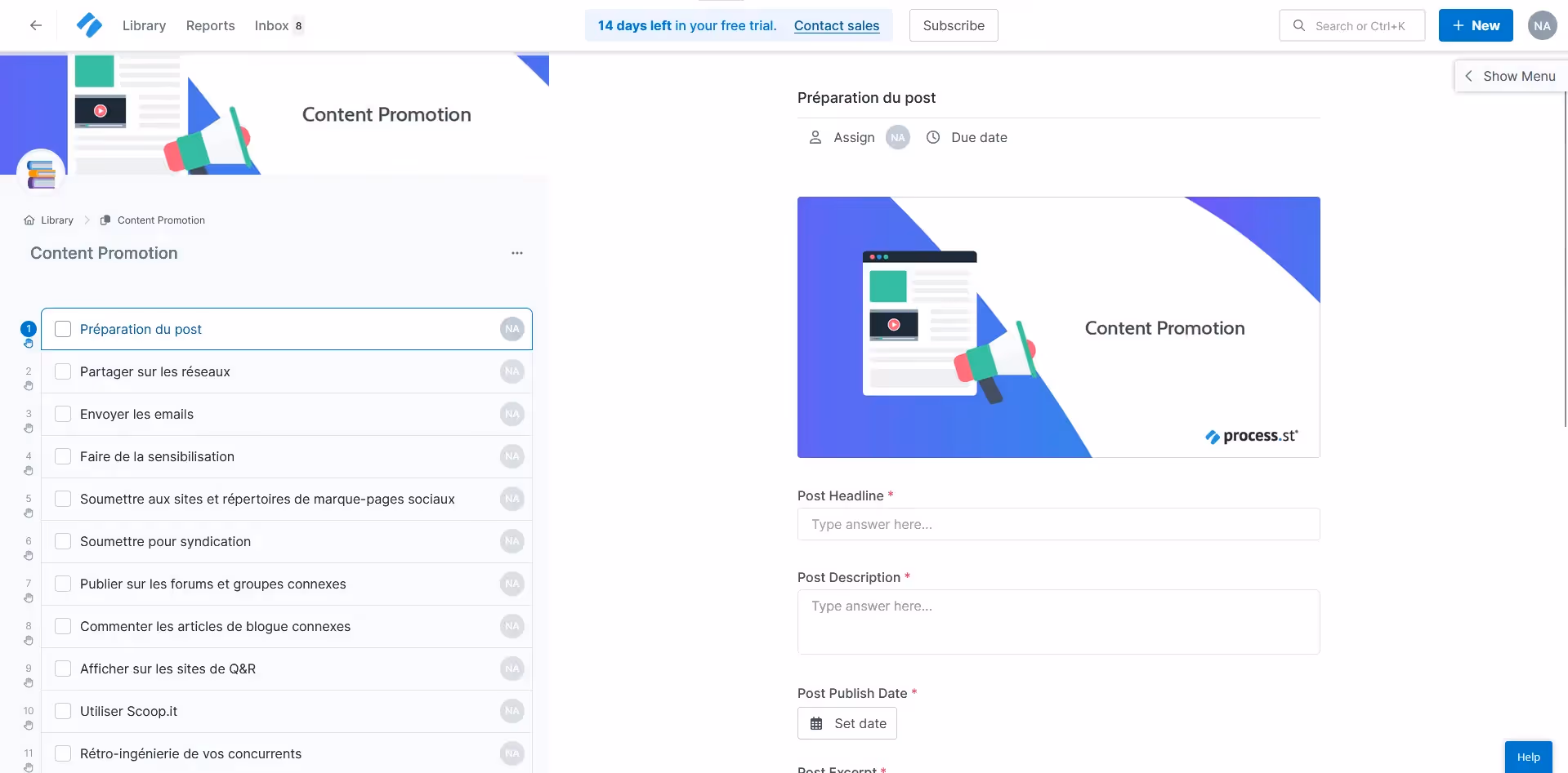 Aperçu de Process Street