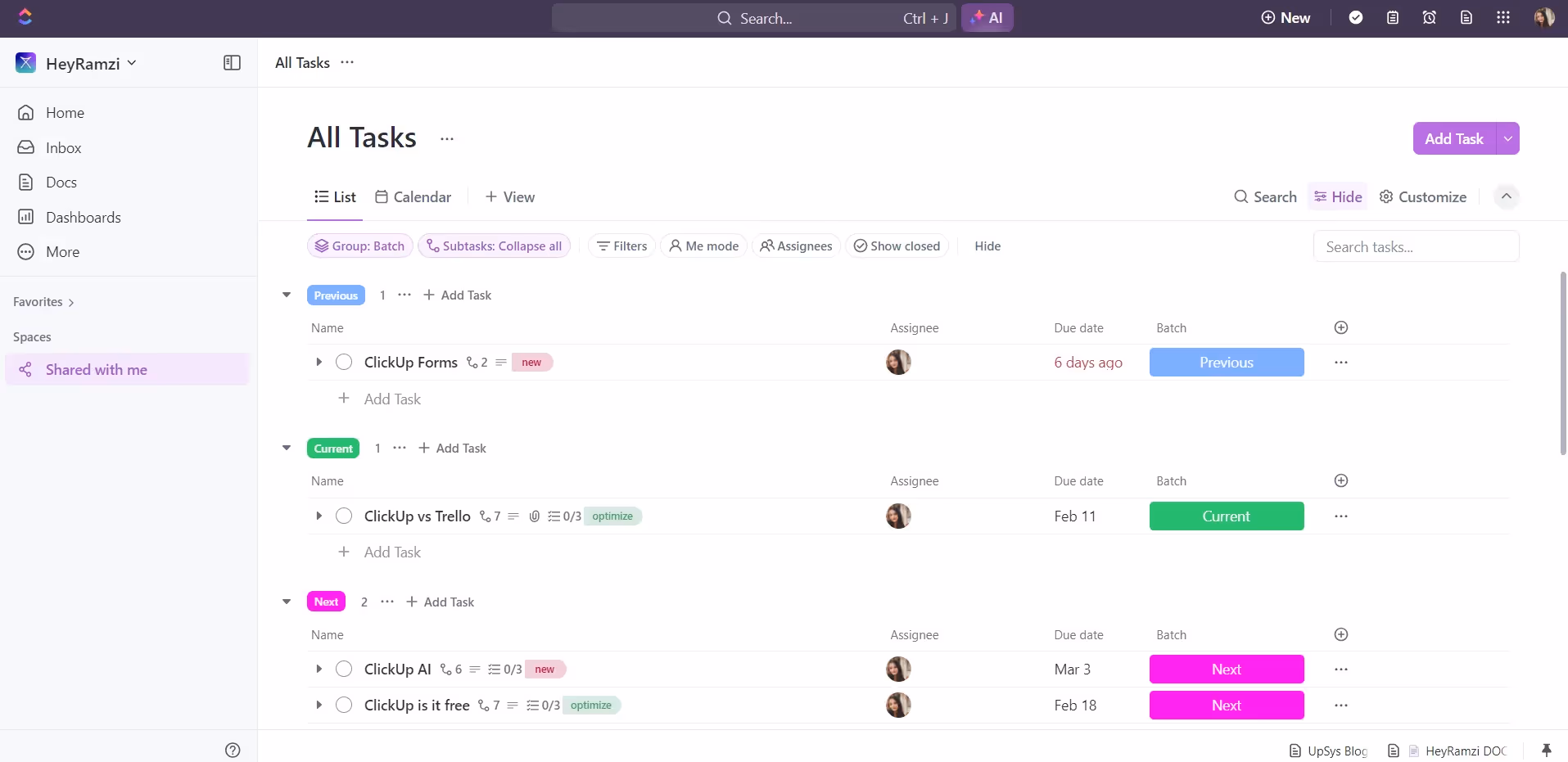 ClickUp's Intuitive User Interface