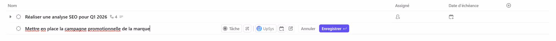 Créer une nouvelle tâche