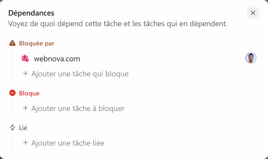 Dépendances de tâches