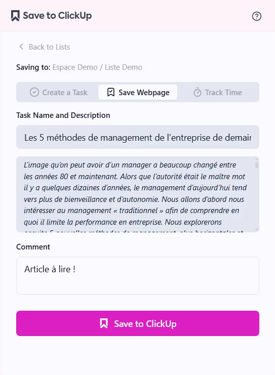 Enregistrer un article à lire