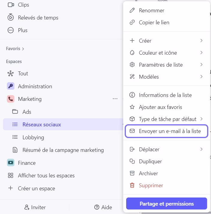 Envoyer un e-mail à la liste