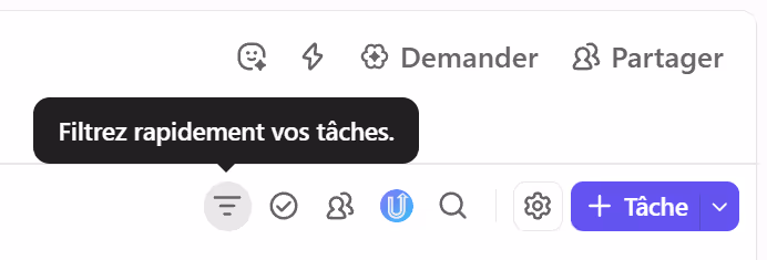 Filtres pour les vues