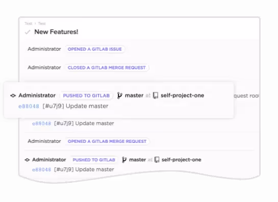 Le merge request inclut automatiquement l'ID de tâche dans GitLab