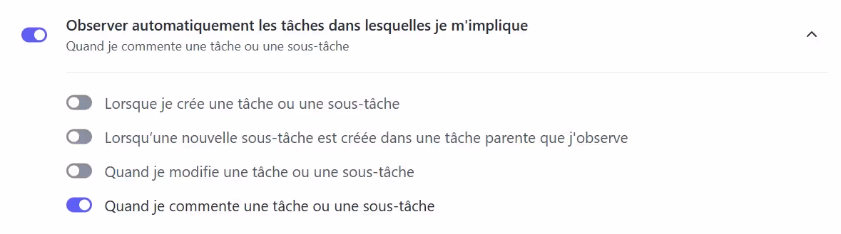 Paramètres d'observateur