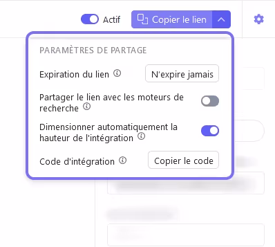 Paramètres de partage de formulaire ClickUp