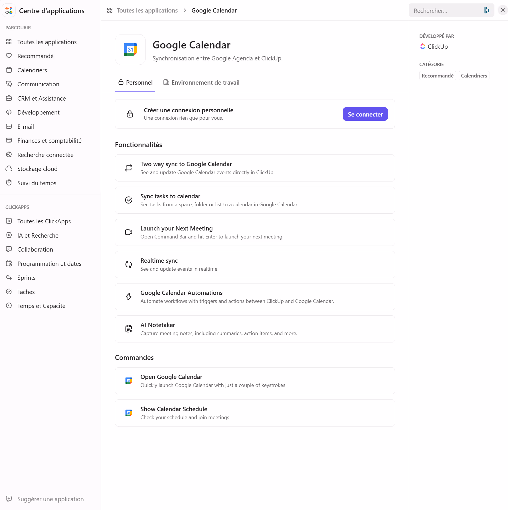 Synchroniser avec Google Agenda