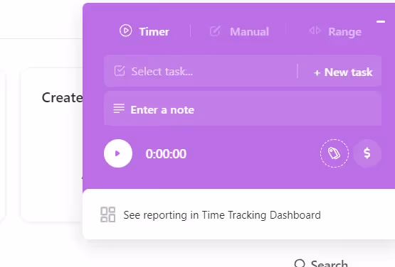 ClickUp's Time Tracking Feature