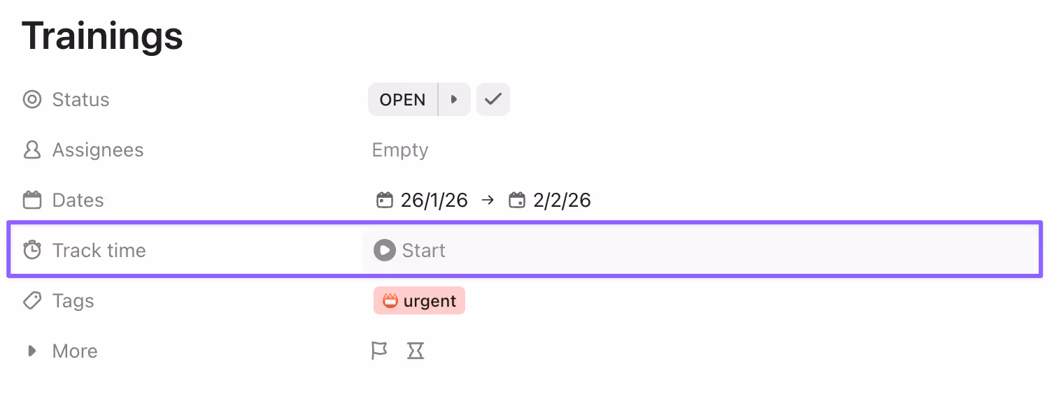 Time Tracking Button