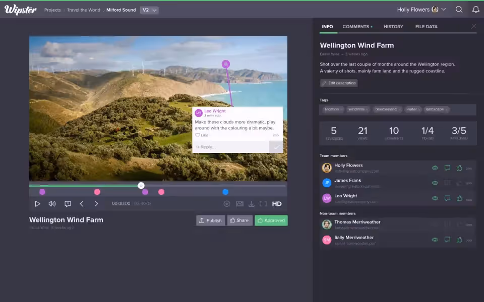 Add time-stamped comments with Wipster
